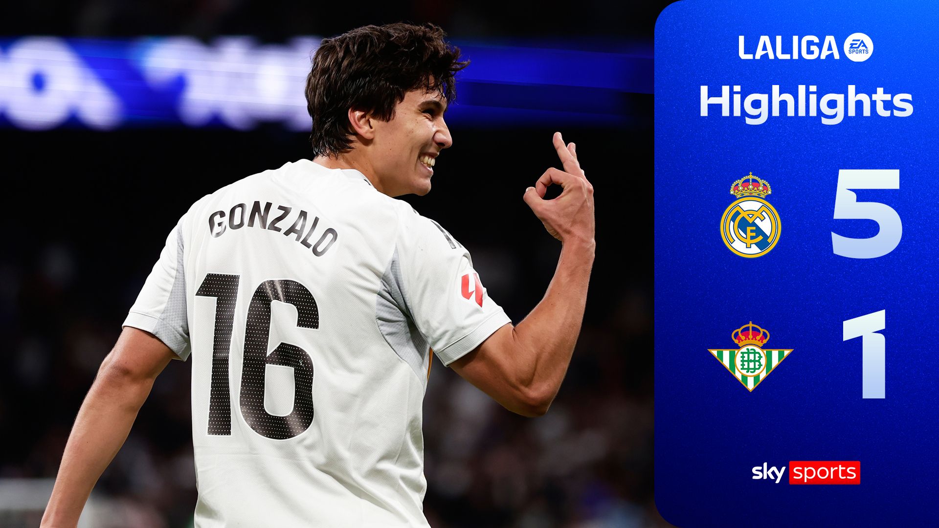 Gonzalo hits hat-trick as Real Madrid thrash Betis