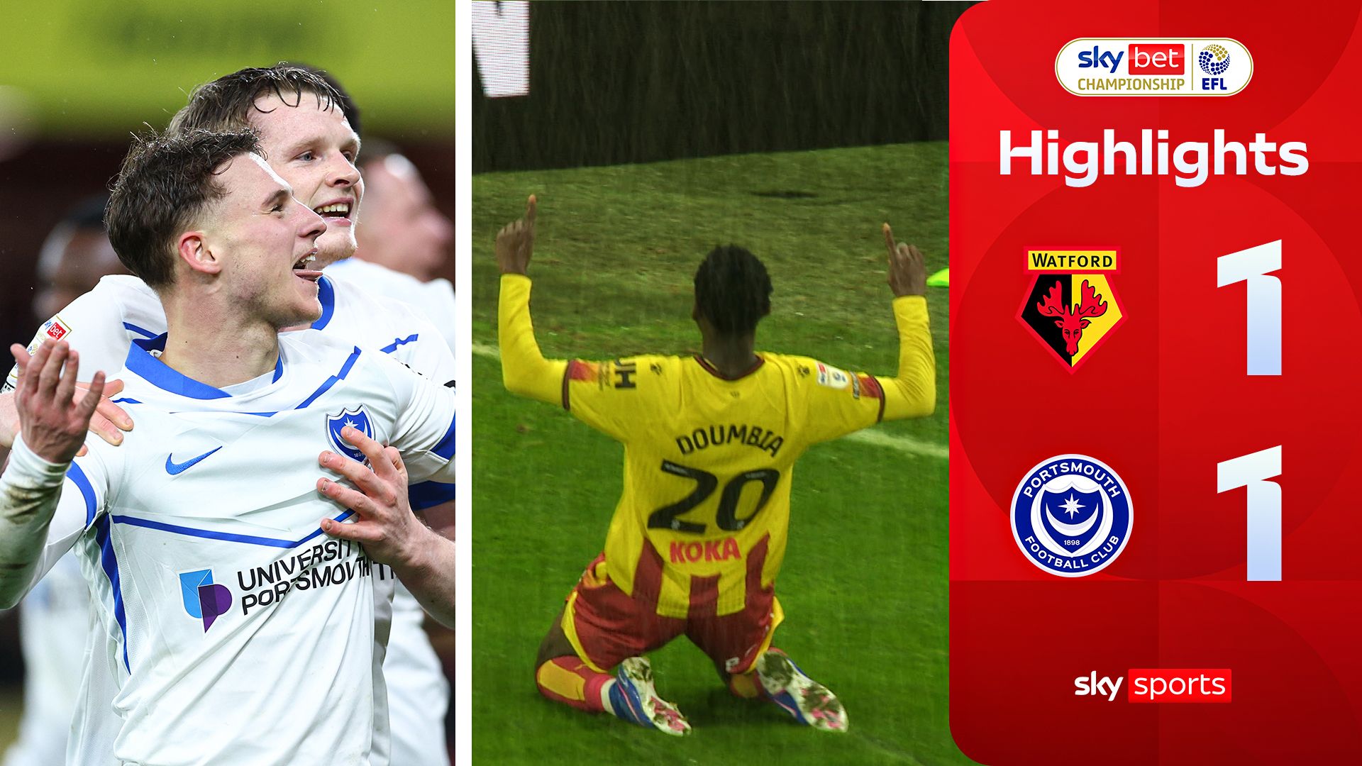 Watford 1-1 Portsmouth