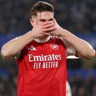 Viktor Gyokeres celebrates doubling Arsenal's lead over Chelsea in the first leg of the Carabao Cup semi-final