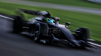 Sergio Perez drives Cadillac at Silverstone shakedown