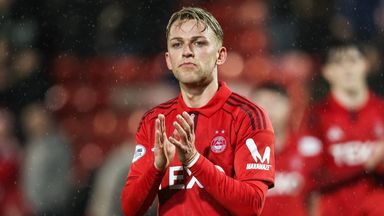 ABERDEEN, SCOTLAND - JANUARY 18: Aberdeen's Jesper Karlsson at full time during a Scottish Gas Scottish Cup Fourth Round match between Aberdeen and Raith Rovers at Pittodrie Stadium, on January 18, 2026, in Aberdeen, Scotland. (Photo by Ross Parker /