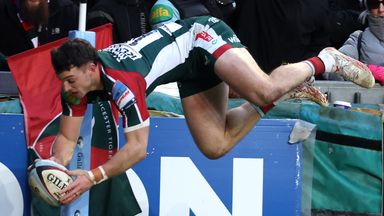 Adam Radwan scored twice for Leicester Tigers as they beat Saracens 