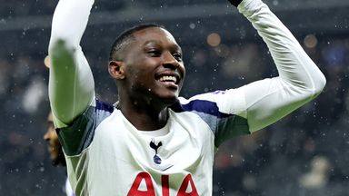 Randal Kolo Muani celebrates after giving Spurs a 1-0 lead