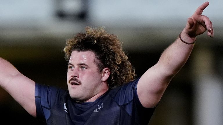 Alfie Barbeary celebrates Bath's victory