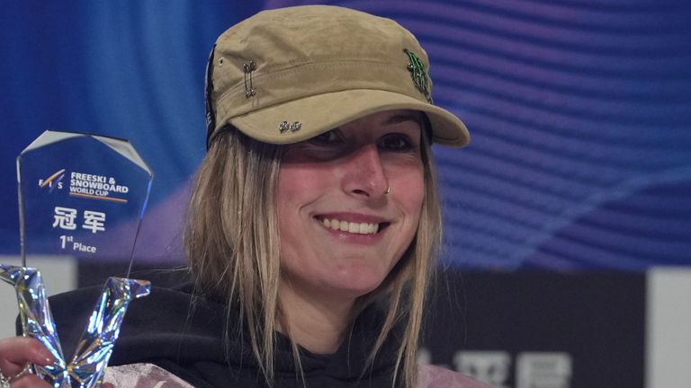 Mia Brookes won the women's snowboard big air final at the Beijing World Cup in December 2025