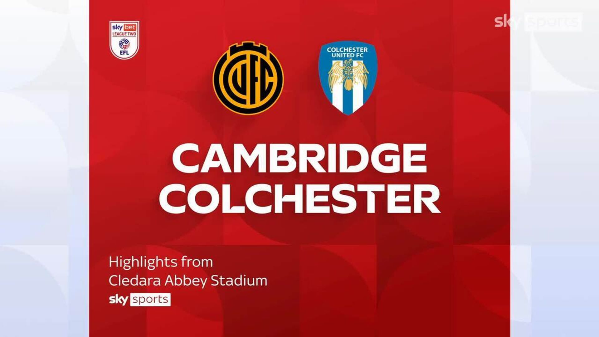 Cambridge 1-1 Colchester