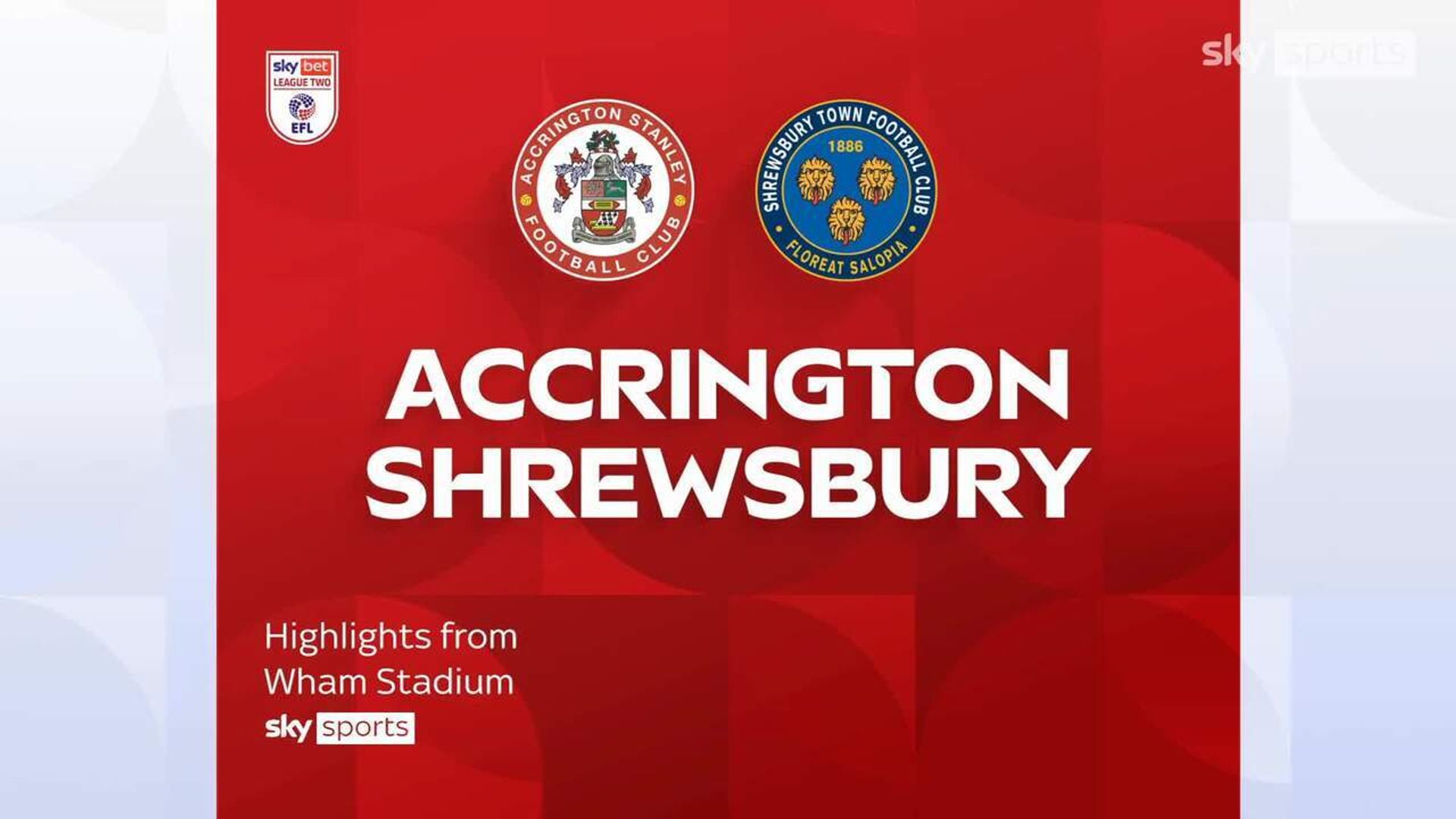 Accrington 0-2 Shrewsbury