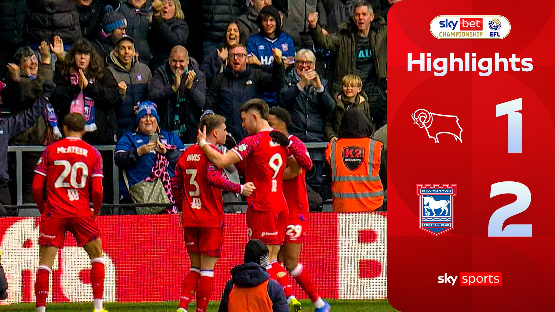 Brilliant Davis header earns Ipswich victory at Derby 