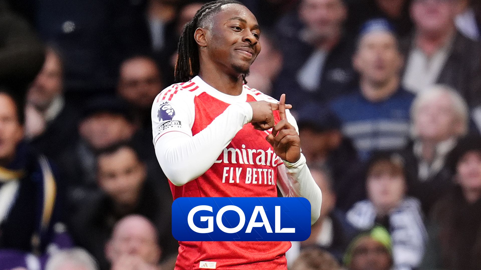 Another derby goal! Eze acrobatically gives Arsenal lead at Spurs