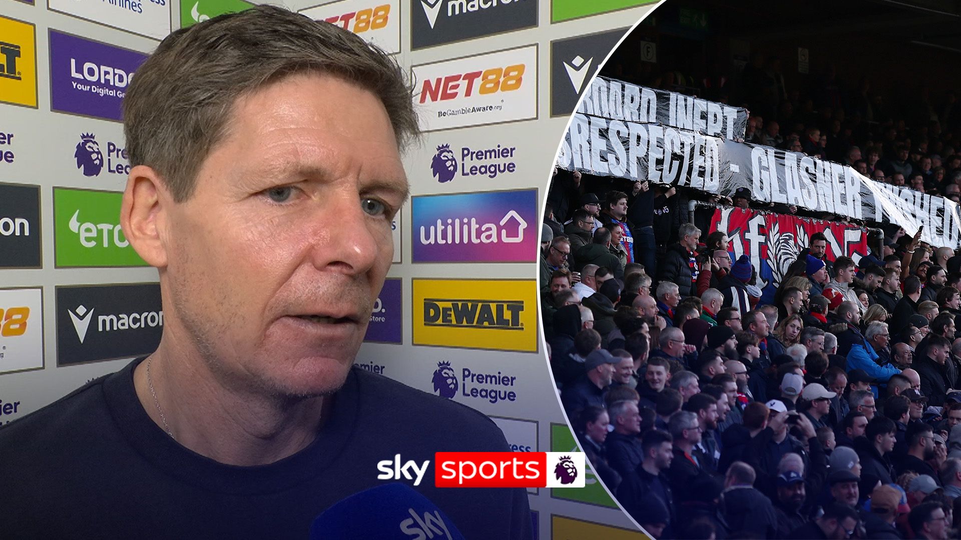 Glasner responds to fan protest after Palace beat Wolves