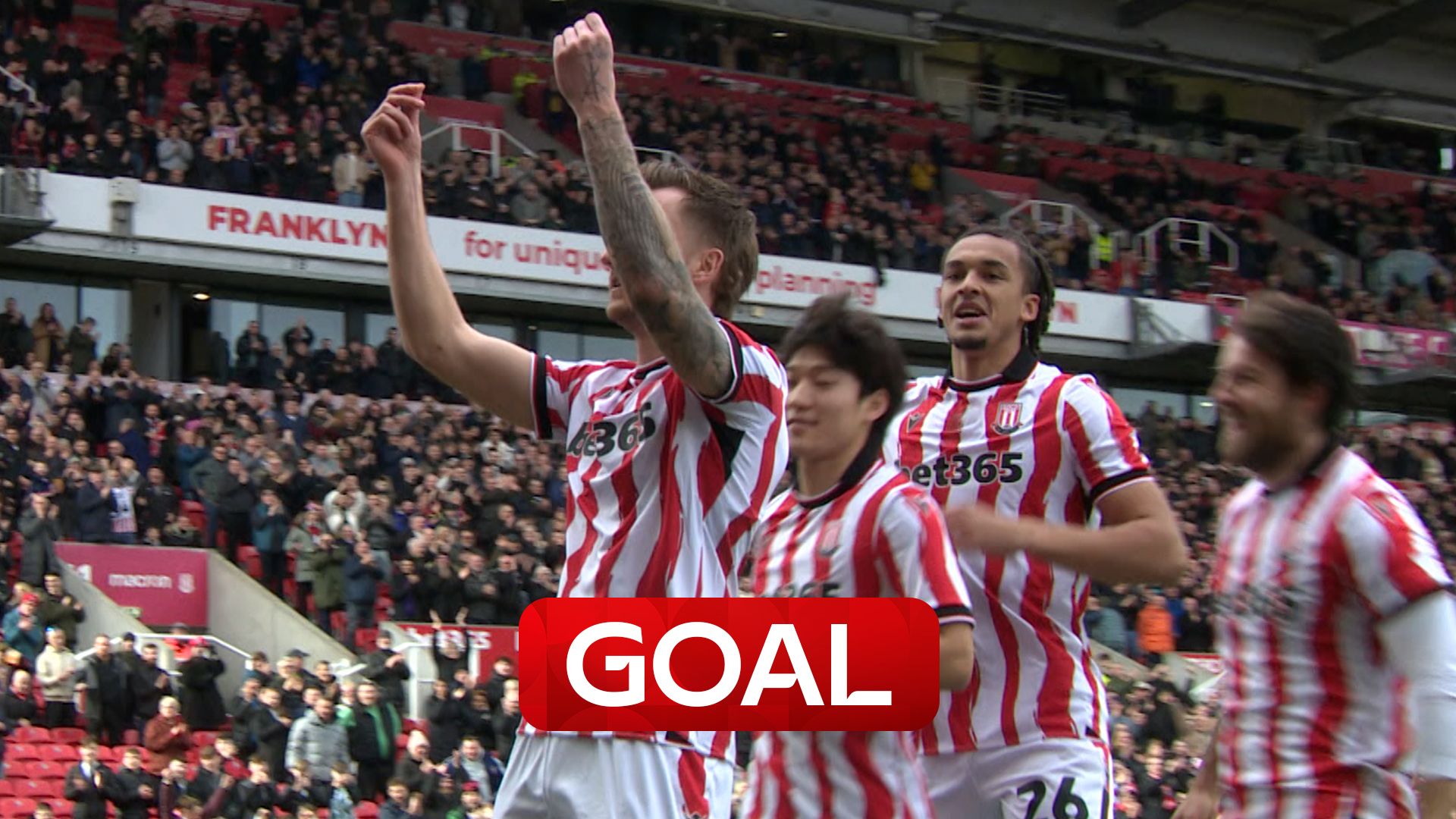 Wilmot heads home an early goal for Stoke