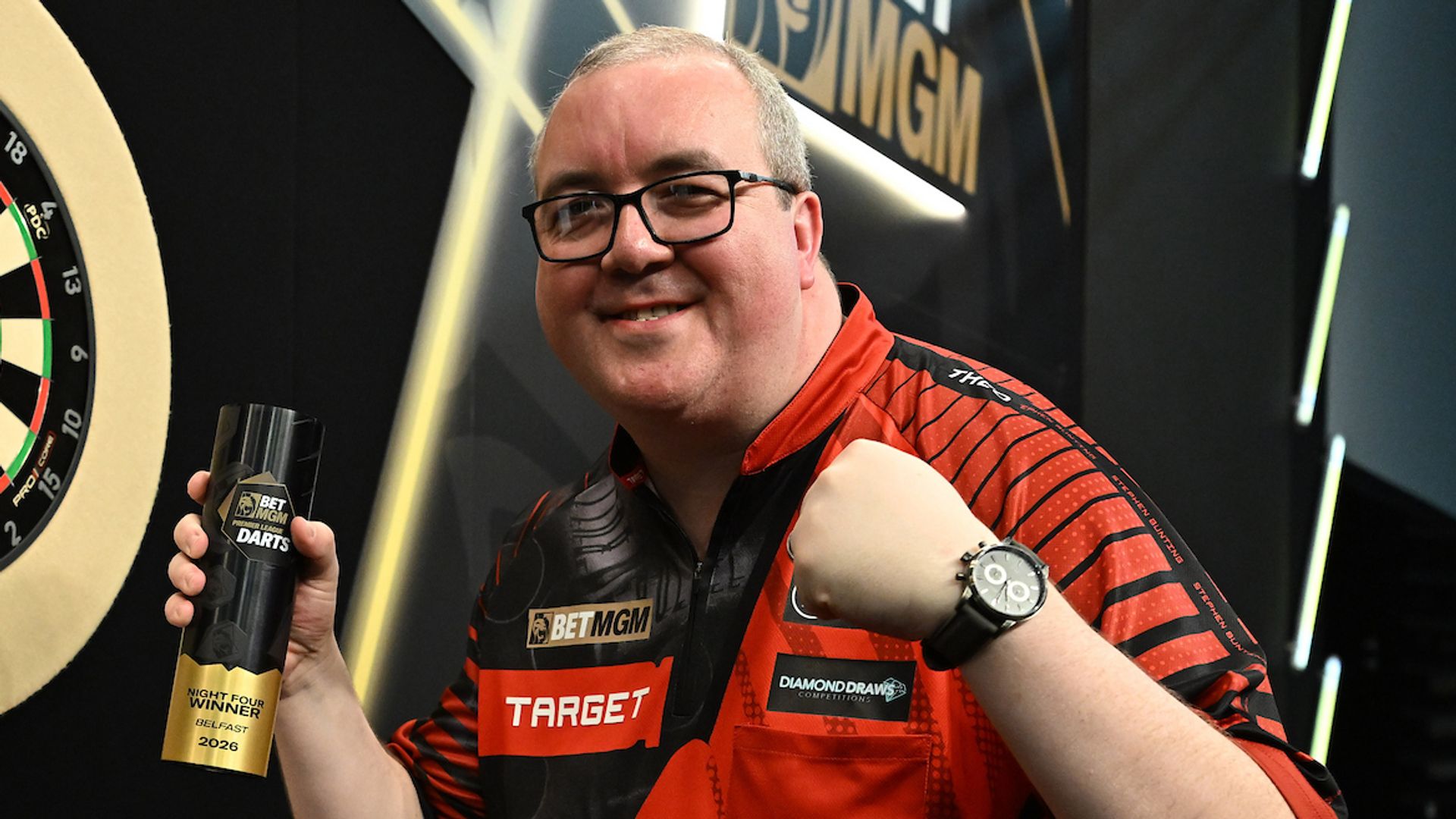 Emotional Bunting wins in Belfast as Rock hits nine-darter and Littler loses again