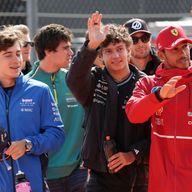 Franco Colapinto, Lance Stroll, Kimi Antonelli, Lewis Hamilton and Esteban Ocon