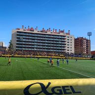 UE Sant Andreu in action at the Narcis Sala stadium in Barcelona where they are on course for promotion this season