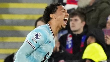 Bashir Humphreys leads the celebrations after Burnley's third goal