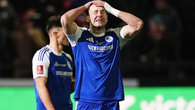 Sam Heathcote shows his despair after his own goal saw Brentford beat Macclesfield in the FA Cup fourth round