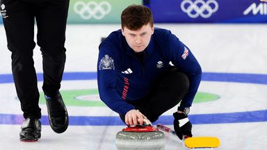 Great Britain's Bruce Mouat during the Men's Curling gold medal game against Canada at the Curling Stadium, on day fourteen of the Milano Co