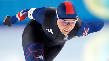 Ellia Smeding of Britain competes in the women's 1500m speedskating race at the 2026 Winter Olympics