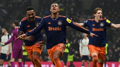 Newcastle's Jacob Ramsey celebrates after restoring their lead