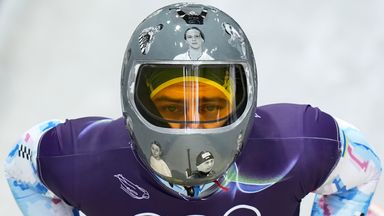 Ukraine's Vladyslav Heraskevych pictured during a men's skeleton training session at the 2026 Winter Olympics