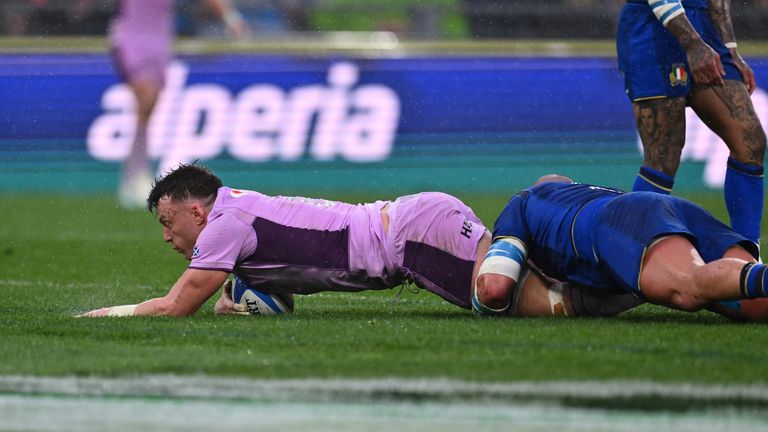 Scotland back-row Jack Dempsey scored to get Scotland into the Test in the first half 