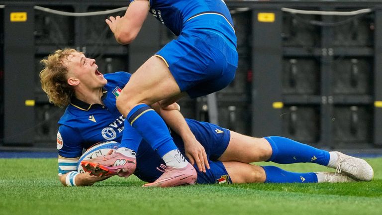 Louis Lynagh crossed for Italy's opening try in the eighth minute
