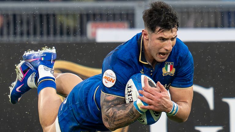 Tommaso Menoncello scored one of two Italy tries as they secured a superb Six Nations victory over Scotland in Rome