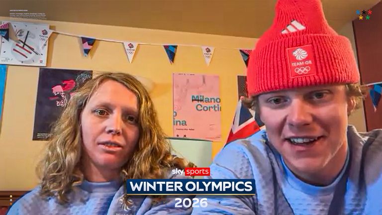 Charlotte Bankes and Huw Nightingale celebrate snowboard cross mixed team gold to secure Team GB's first ever Winter Olympic title on snow.