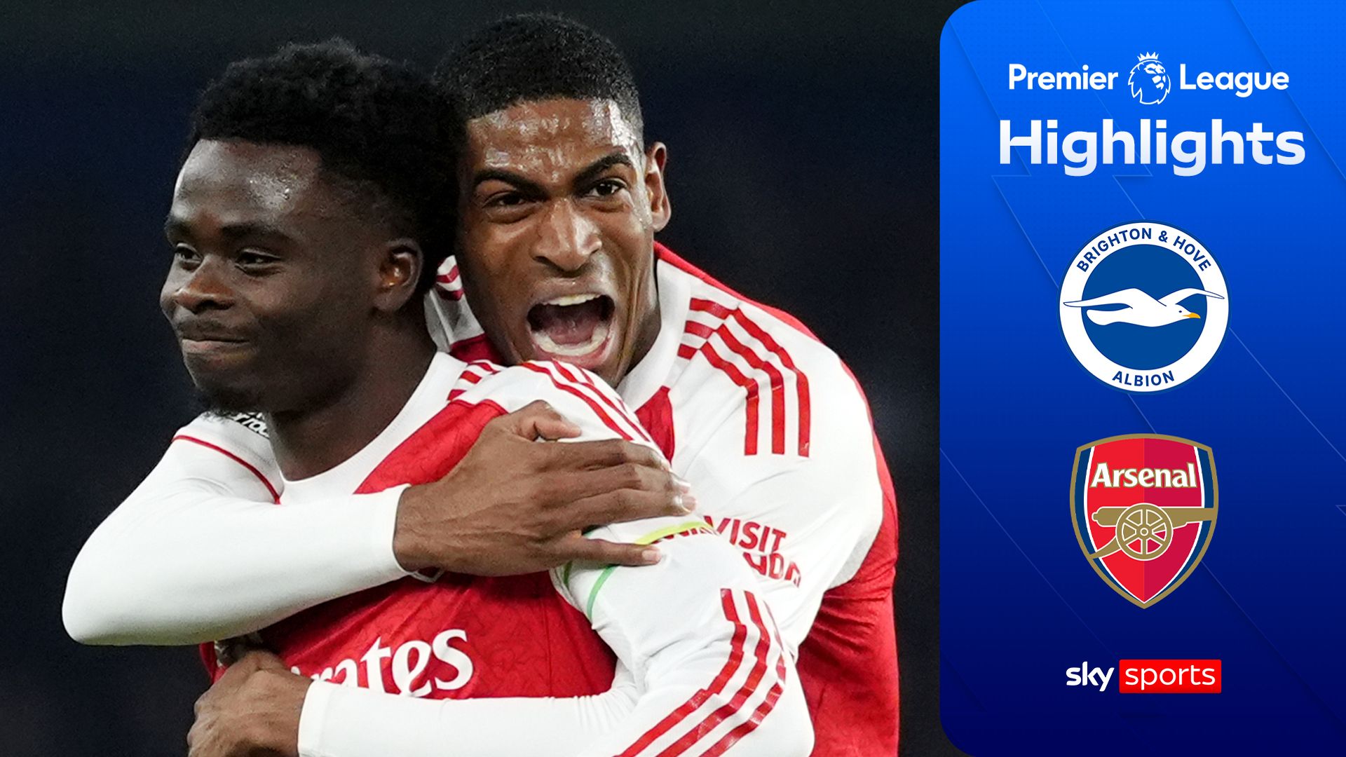 Seven points clear! Early Saka goal helps Arsenal overcome Brighton