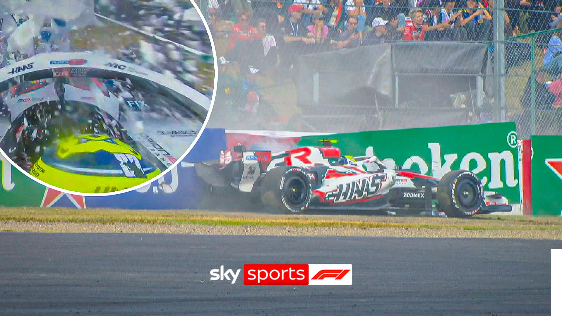 Major twist! Bearman limps away from shock crash as Hamilton moves into fourth