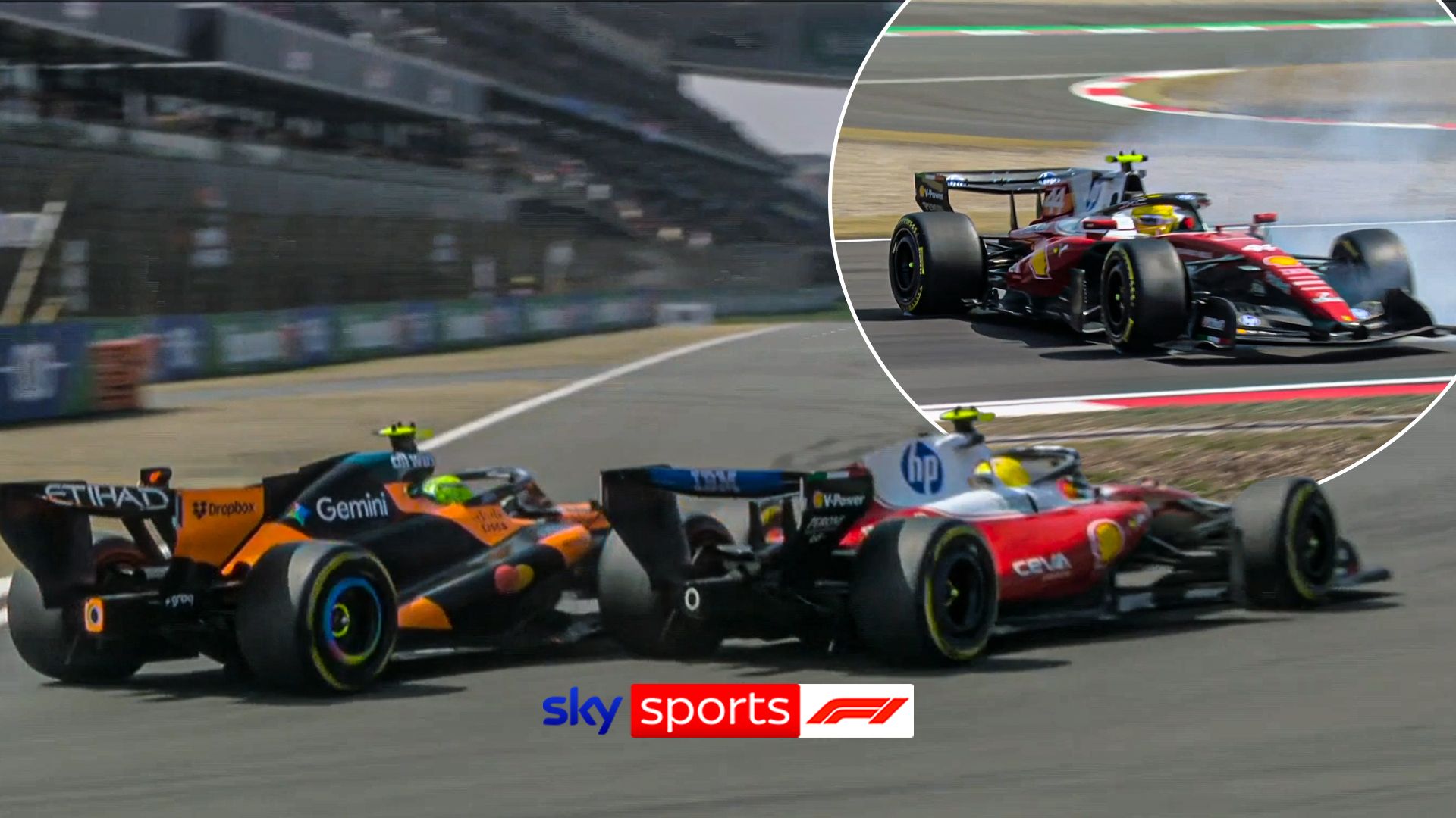 'That's FEISTY!' | Hamilton collides with Norris before spinning off