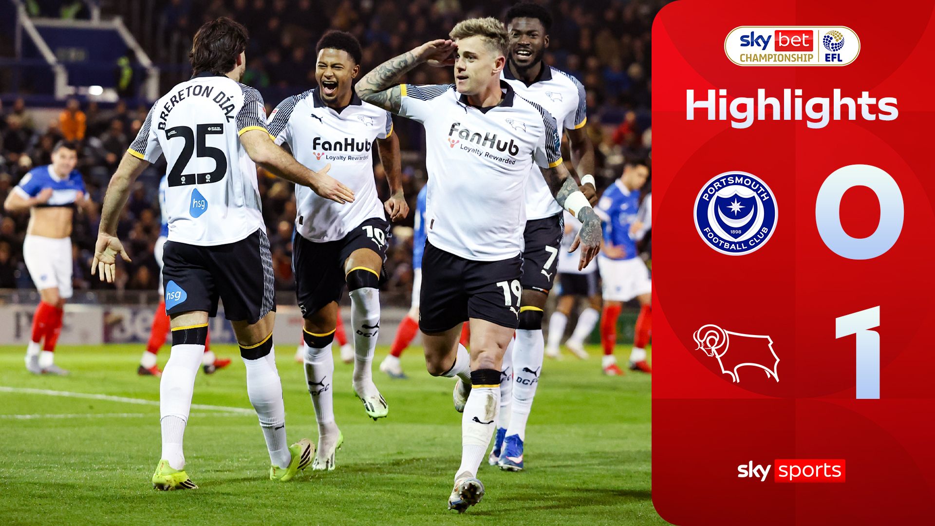 Szmodics' early goal edges Derby closer to play-offs!