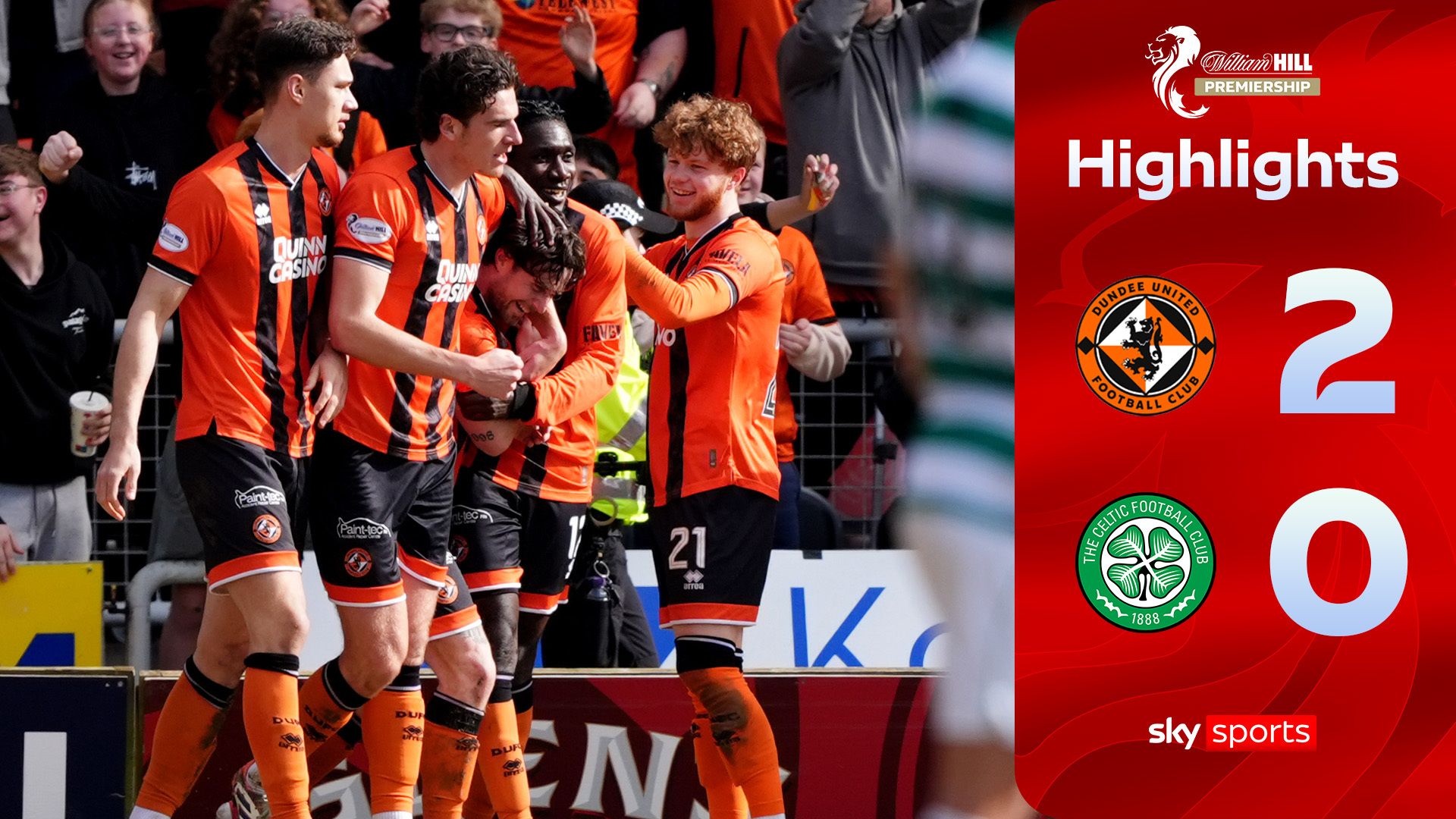 Dundee United 2-0 Celtic | Scottish Premiership highlights