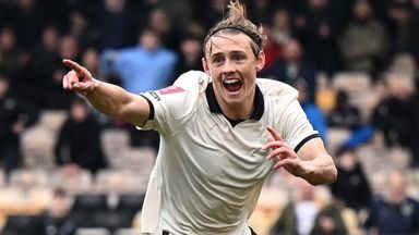 Ben Waine celebrates after heading Port Vale into the lead against Sunderland