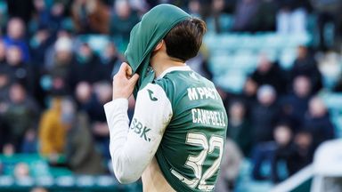 Hibernian's Josh Campbell looks dejected at full time 