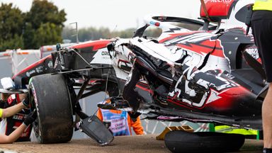 Oliver Bearman's Haas after Japan crash