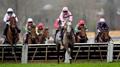 Scorpio Rising, ridden by Sean Bowen, on their way to winning the EBF  Final at Sandown Park