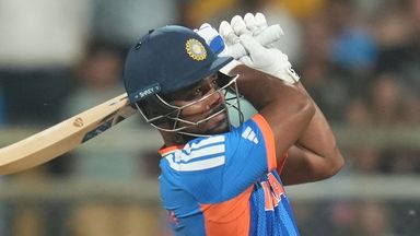 India's Sanju Samson helped his side defeat England by seven runs and reach the T20 World Cup final