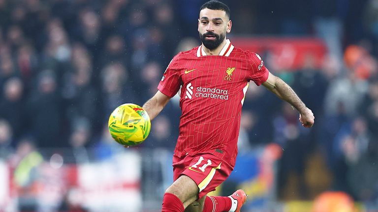 2025: Salah gewinnt zum vierten Mal den Goldenen Schuh. Am Saisonende wird er mit Liverpool zum zweiten Mal Meister.