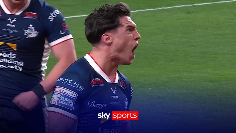 Brodie Croft goes over to extend Leeds Rhinos' lead 