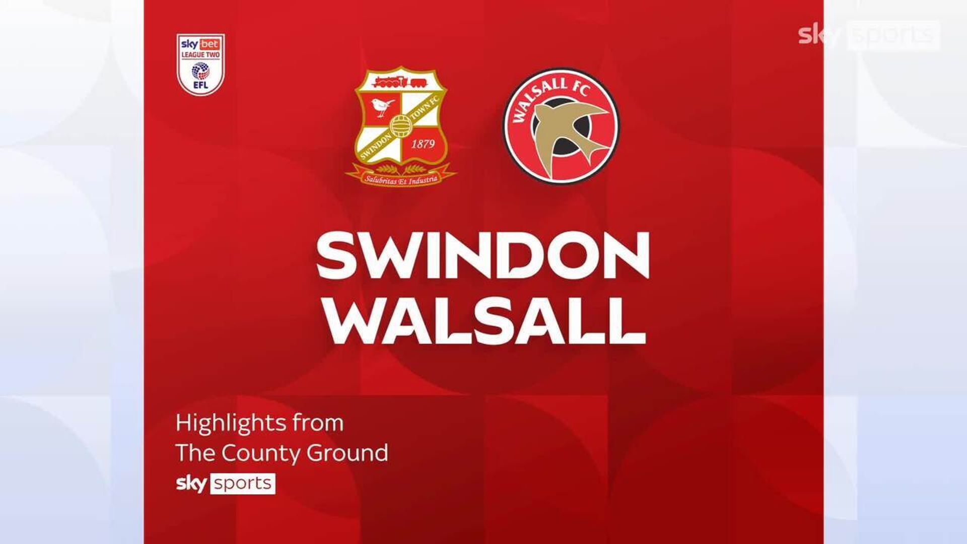 Swindon Town 2-1 Walsall