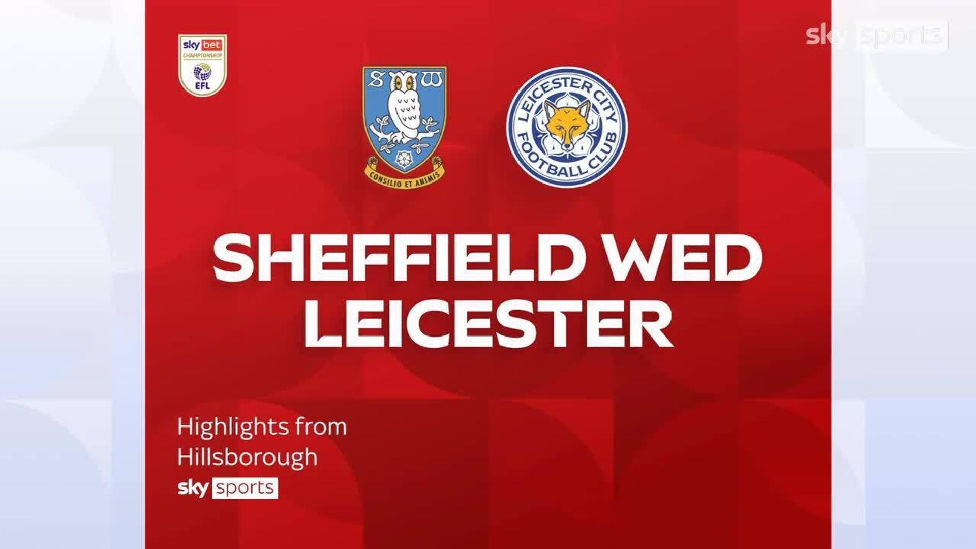 Sheffield Wednesday 1-1 Leicester