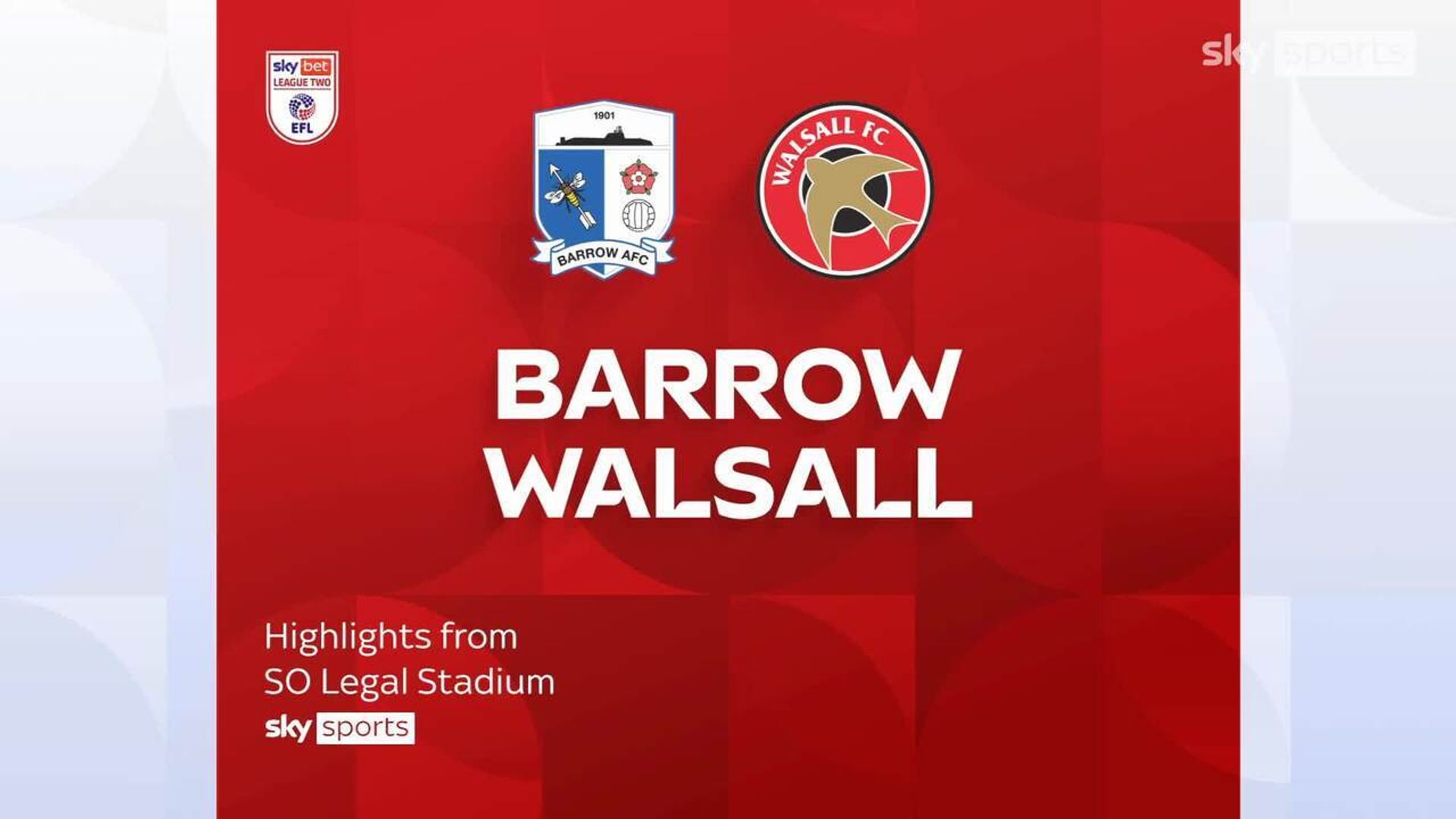 Barrow 1-3 Walsall 
