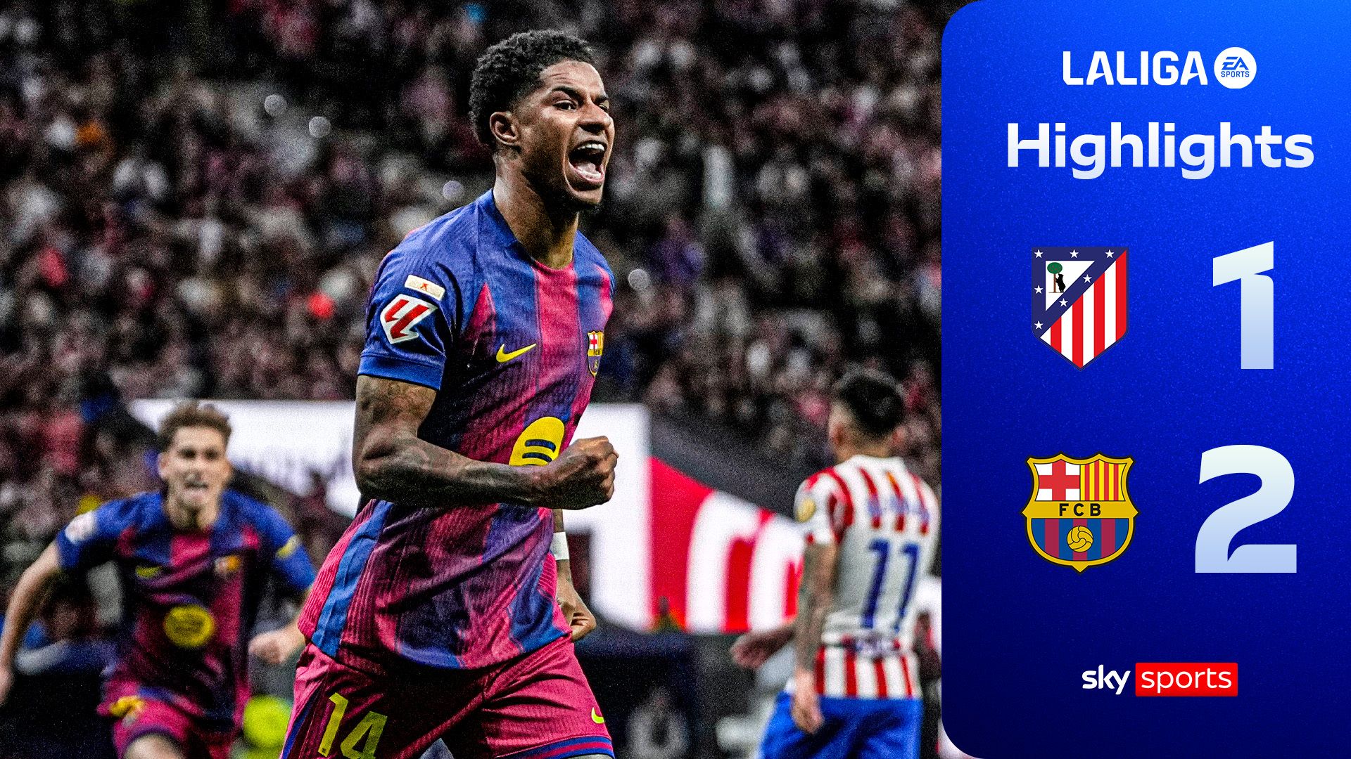 Rashford and Lewandowski on target as Barcelona beat Atletico