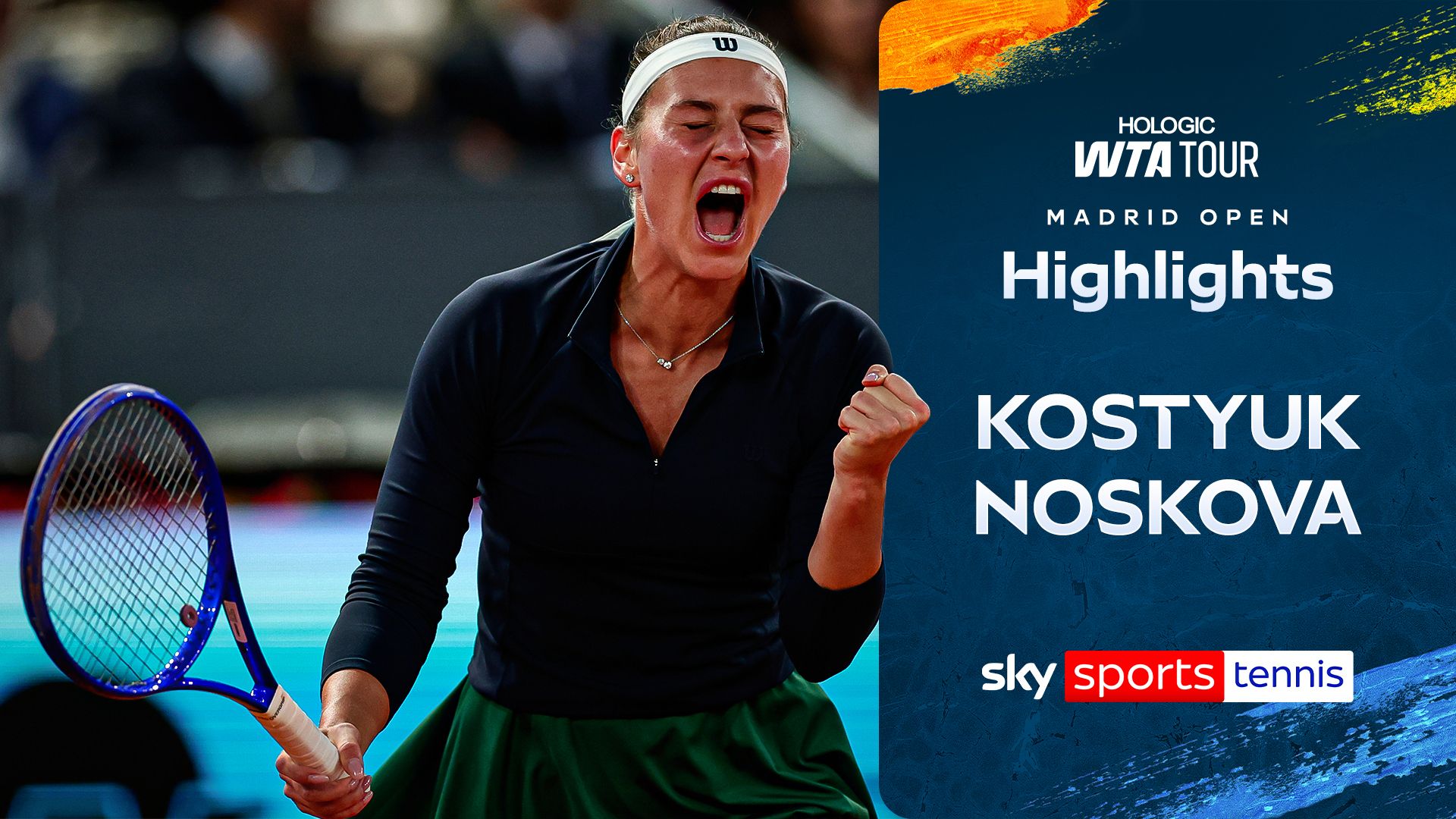 Kostyuk wins tenth straight match to progress into semis