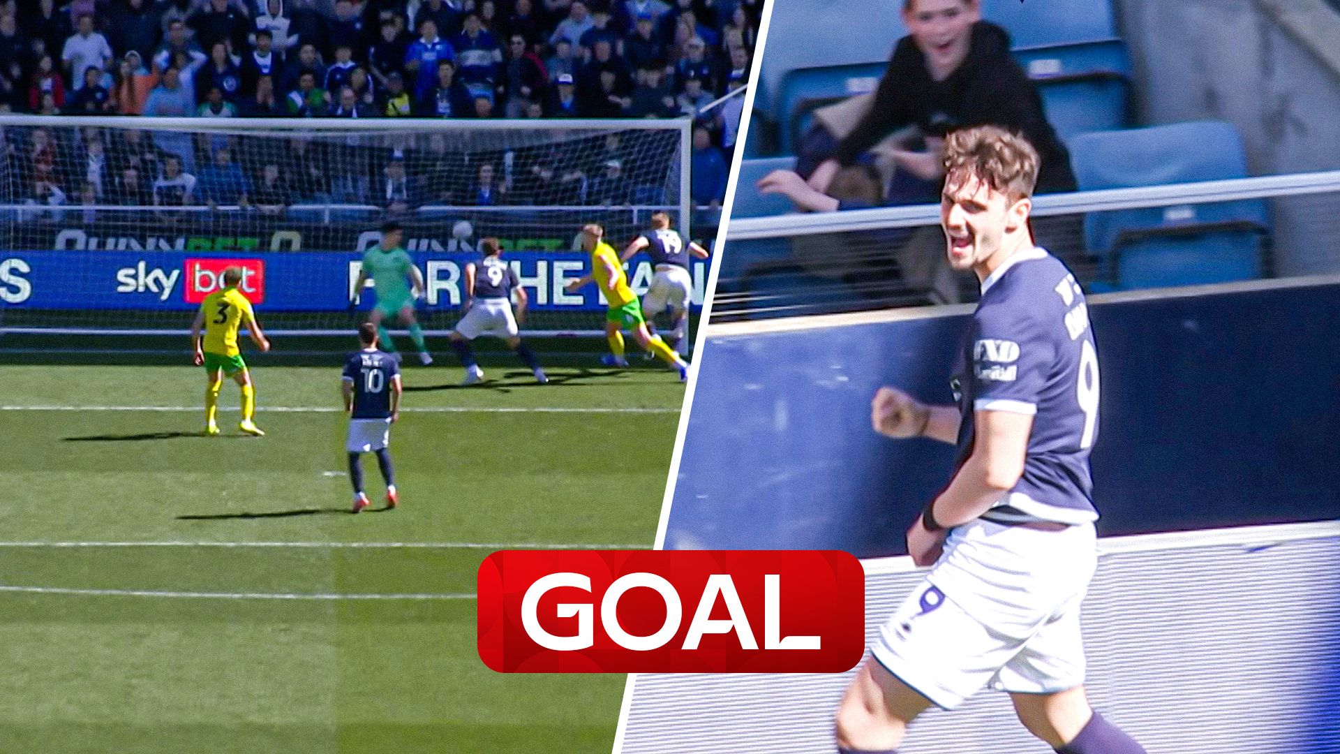 Ivanovic heads home to give Millwall the lead over Norwich!