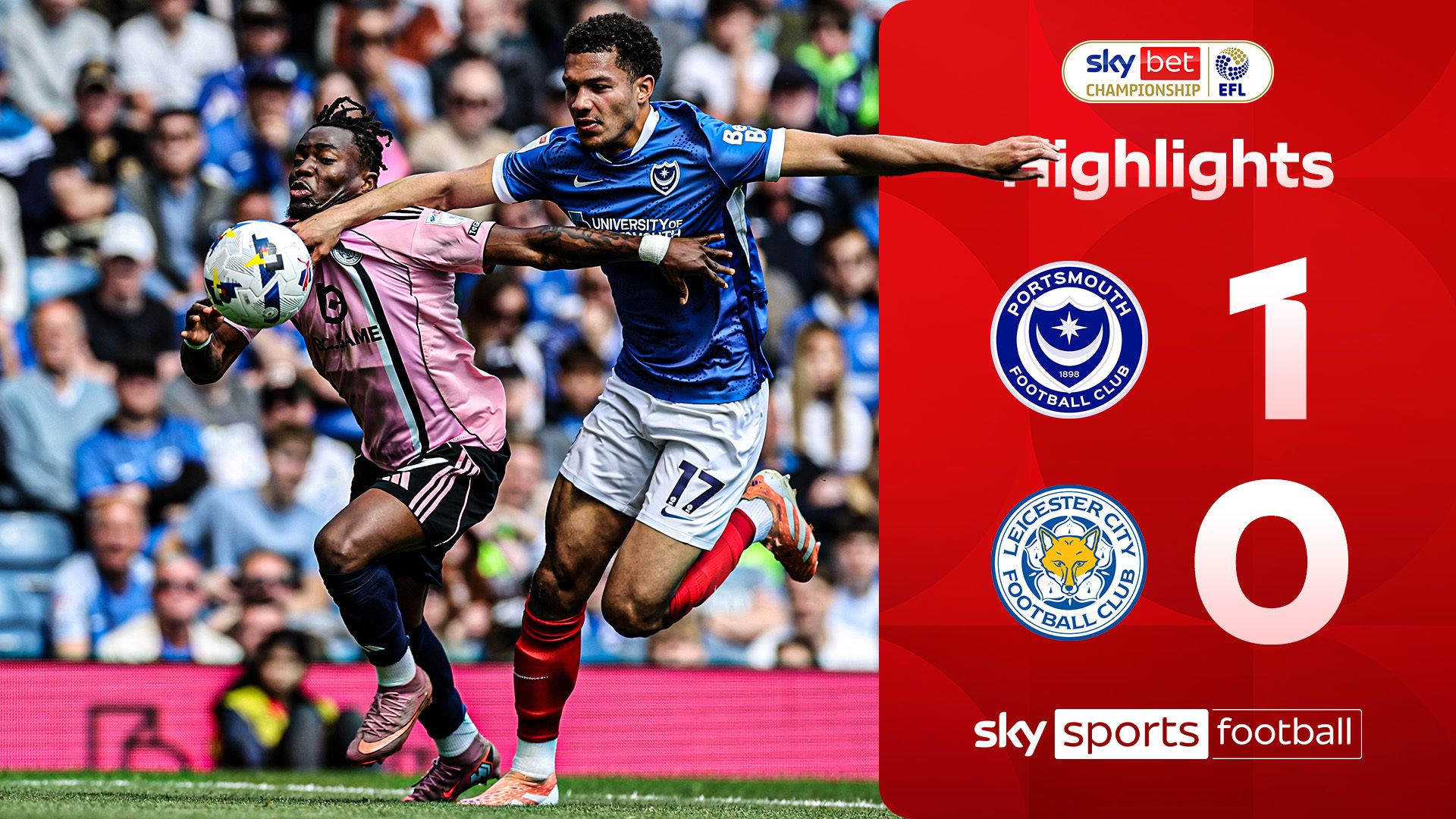 Highlights: Portsmouth unbeaten streak continues with win against sorry Leicester