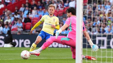 Southampton's Leo Scienza scores a goal before being ruled out for offside
