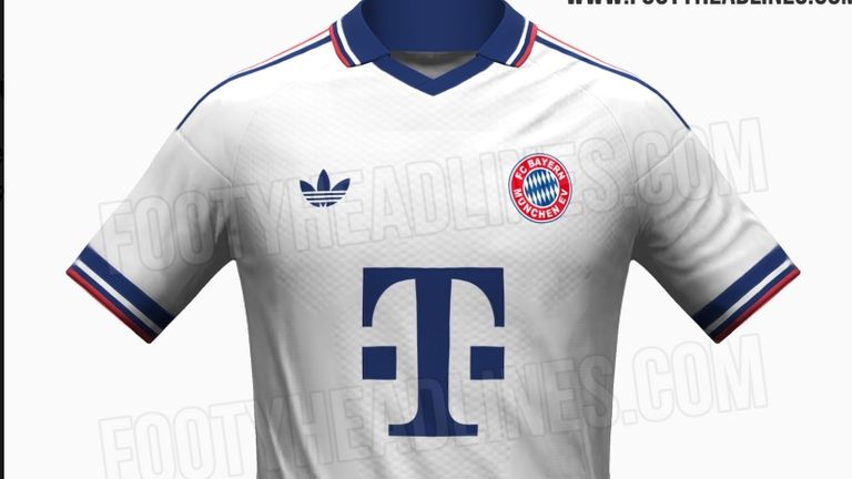 So wird das neue Bayern-Auswärtstrikot voraussichtlich aussehen. (Quelle: Footyheadline.com)