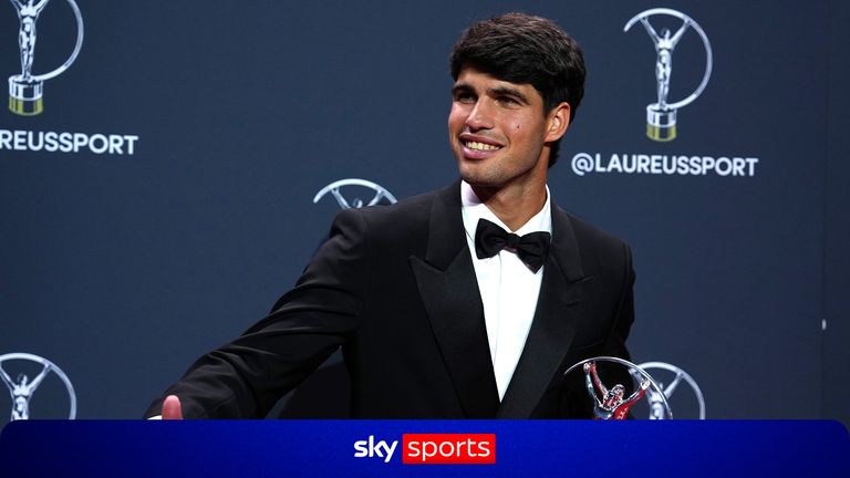 Carlos Alcaraz was named Laureus World Sportsman of the Year after a stellar campaign which saw the Spaniard regain the world No 1 spot at year's end and win two Grand Slam titles at the French and US Opens